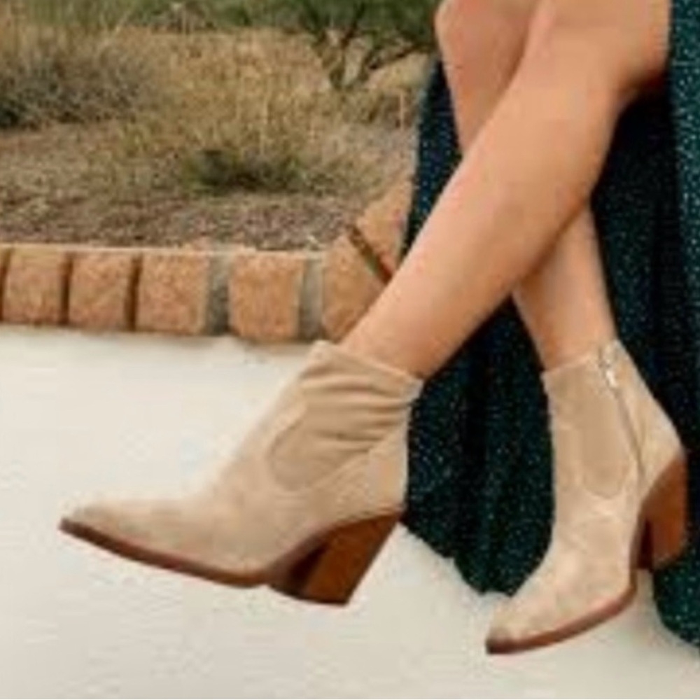 Vince Camuto Cream Ankle Booties